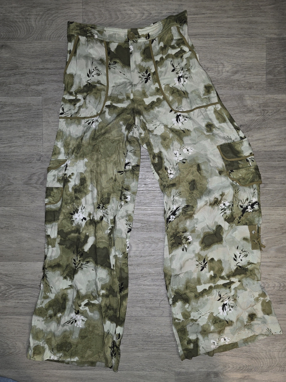 Anthropologie Olive Green Tie-Dye Pants